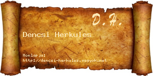 Dencsi Herkules névjegykártya